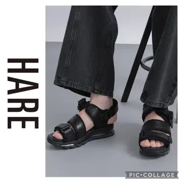 HARE 하레 벨트 샌들 블랙 남성용