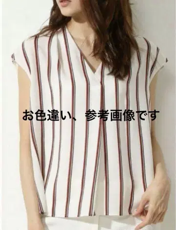 투모로우랜드 볼지 블라우스 프렌치 슬리브 스키퍼 스트라이프