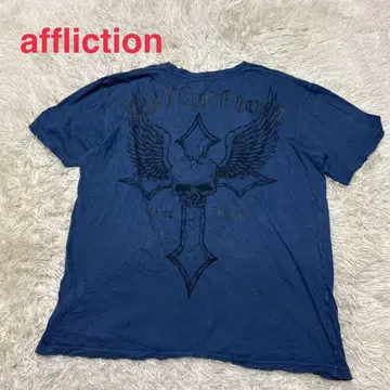 affliction 어필리케이션 해골 스컬 프린트 데미지 가공 티셔츠