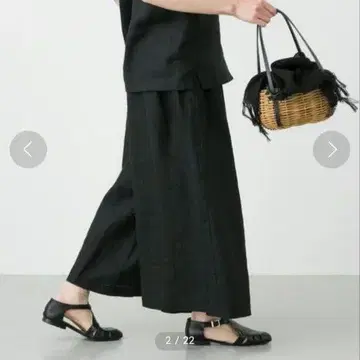 카구레 린넨 와이드 팬츠 블랙 어반 리서치