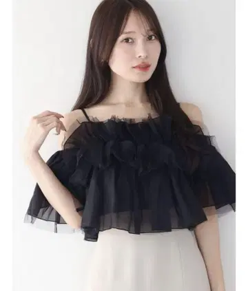 MERCURYDUO 튤 프릴 상의