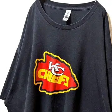길단 NFL 캔자스시티 치프스 로고 티셔츠 블랙 검정 3XL 구제 의류
