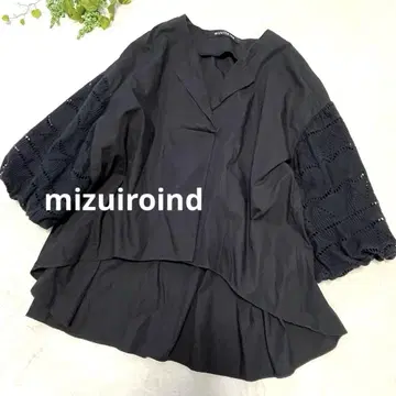 mizuiroind 미즈이로 인드 레이스 퍼프 슬리브 블랙 블랙
