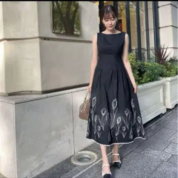 하립투 Tulip Cotton Blend Midi Dress M