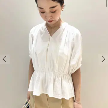 BALLSEY 시어 암젠 셔링 블라우스 화이트 36 M 사이즈