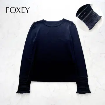 폭시 Sweater Little Crochet 코튼 니트 스웨터