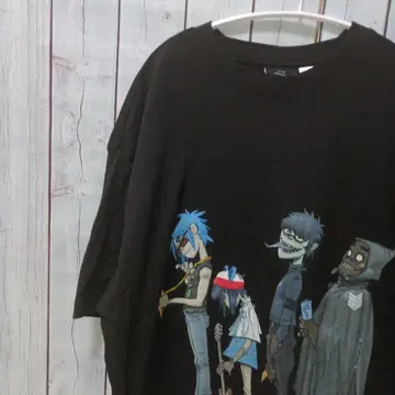 Gorillaz 캐릭터 티셔츠 블랙 L 사이즈 블랙