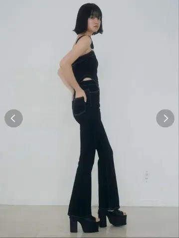 EMODA 데님 플레어 살로펫 인디고 S