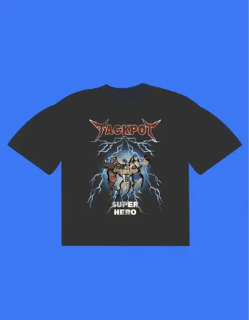jackpot market 빈티지 그래픽 티셔츠 블랙 XL