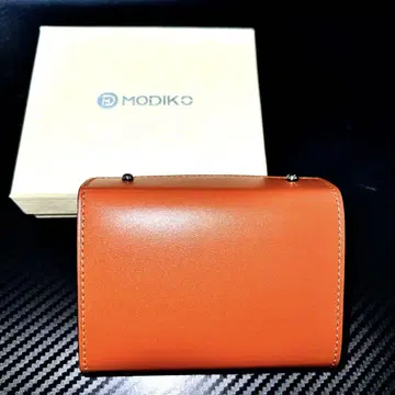 MODIKO 도치기 가죽 두겹 지갑 컴팩트 브라운