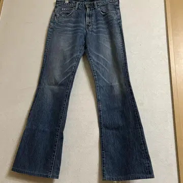 인디고 부츠 컷 데님 벨 보텀 플레어 데님 플레어 빈티지