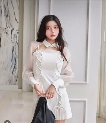 Darich 프론트 레이스업 미니 원피스