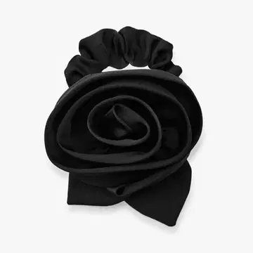 ZARA 자라 꽃과 잎 머리끈 플라워 스크런치