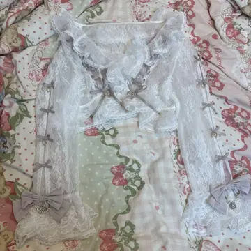 프릴 레이스 볼레로 가디건 LIZLISA 리즈리사 핑크