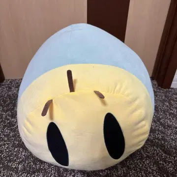 냐키! 원형 봉제 인형 스카이블루와 옐로우 컬러