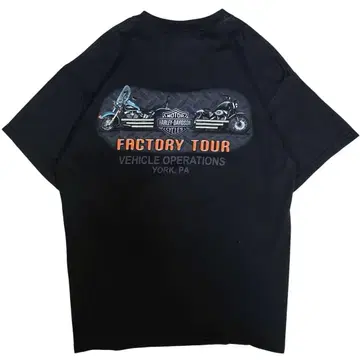 할리데이비슨 블랙 L USA제 FACTORY 양면 프린트 T