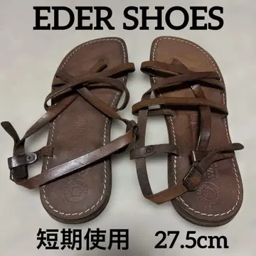 EDER SHOES 브라운 가죽 스트랩 샌들 43 단기 사용