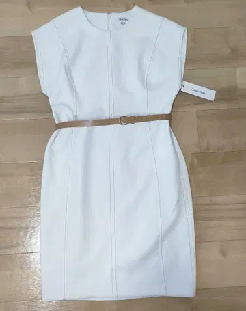 칼빈 클라인 화이트 원피스 미사용 새상품 벨트 포함