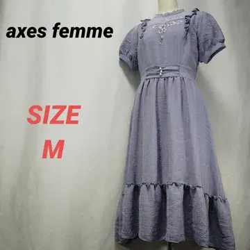 axes femme 엑시즈팜 롱 원피스 꽃 자수 레이스 M 보라색