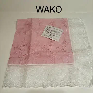새상품 WAKO 긴자 와코 무릎담요 대형 손수건 연한 핑크 핑크 레이스
