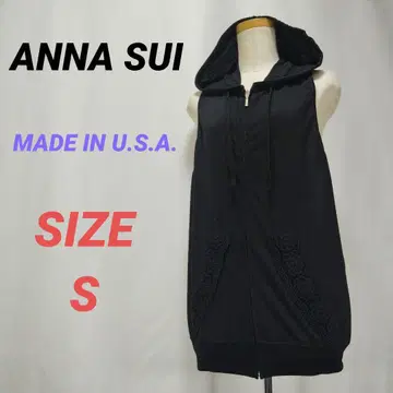 ANNA SUI 안나수이 슬리브리스 후드티 여성용 백 오픈 블랙