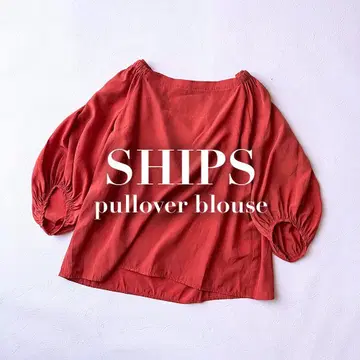 SHIPS 쉽스 풀오버 블라우스 셔츠 오렌지 7부 소매 J29