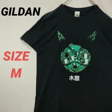 GILDAN 길단 티셔츠 모노노케 히메 키레이 블랙 남성용 빈티지 M