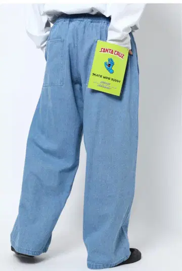 SANTA CRUZ 라이트 블루 와이드 팬츠