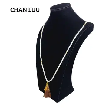 CHAN LUU 목걸이 코인 태슬 플랫 비즈 화이트