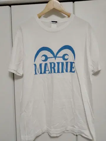 MARINE 로고 반팔 티셔츠 화이트