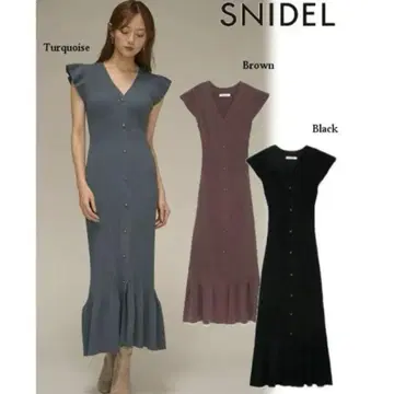 택 포함 새상품 스나이델 Sustaina 프론트 버튼 슬리브리스 원피스