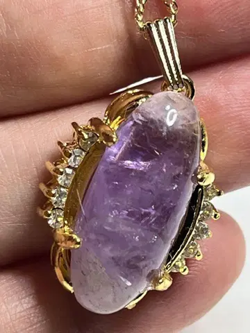 꿈의 캐주얼 보석 라벤더 자수정 10ct 타원형 펜던트
