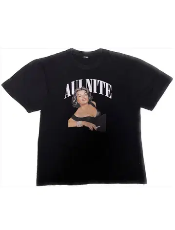 AUI NITE 티셔츠 L XL 블랙 래퍼 티셔츠 빈티지