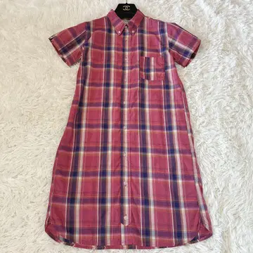 BEAMS BOY 빔즈 보이 체크 셔츠 원피스 반팔