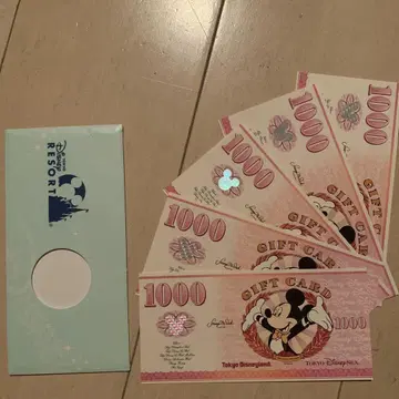 도쿄 디즈니랜드 기프트 카드 1000엔 x 5장