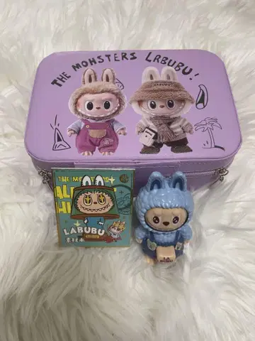 labubu 라부 메이크업 파우치 박스 화장품 케이스 & 키링 세트