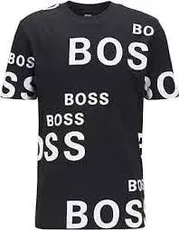 BOSS 로고 프린트 티셔츠 블랙 2XL