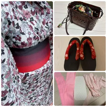 유카타, 오비, 일본 나막신, 바스켓 백, 기모노 착용법 설명서, 풀세트