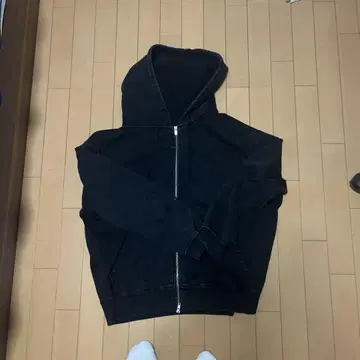헤비 웨이트 로고 자수 풀 집업 후드티