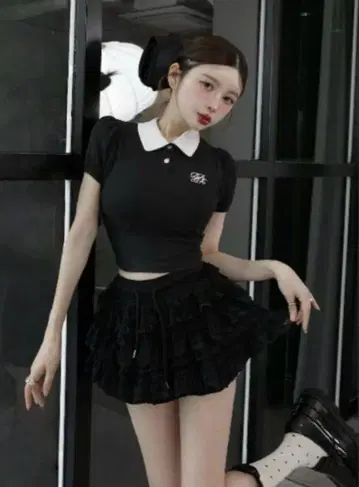 darich 바이컬러 피케 셔츠