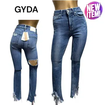 GYDA M/W 사이드 프린지 데님 스키니 PT
