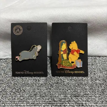 디즈니 곰돌이 푸 이요르 핀 배지 핀즈 2개 세트