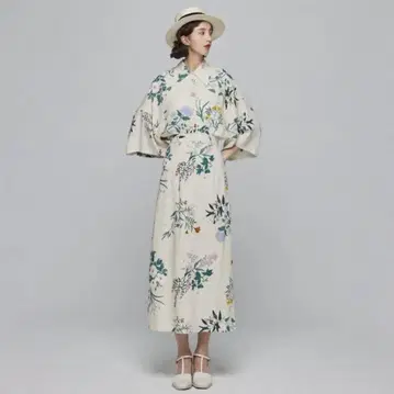 Tnewties 금붕어 잡기 1회 100엔 보타니컬 디자인 롱 스커트