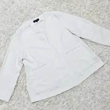 컨디션 최상 INDIVI 노카라 자켓 2XL 빅 사이즈 썸머 화이트