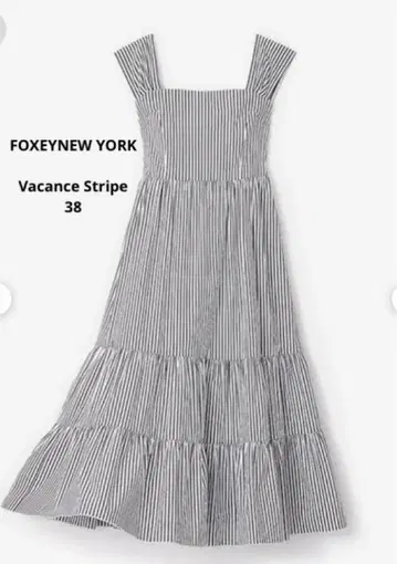 새상품급 FOXEY NEW YORK 바캉스 스트라이프 원피스 38
