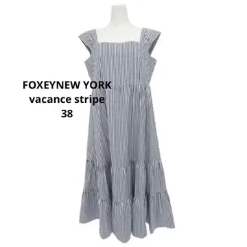 새상품급 FOXEY NEW YORK 바캉스 스트라이프 원피스 38