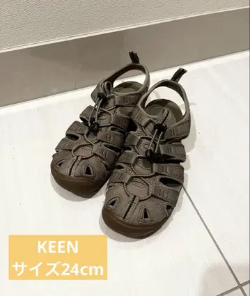 새상품급 KEEN 아웃도어 샌들 브라운 24cm