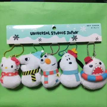 USJ 2017 눈사람 마스코트 키체인 헬로키티 스누피