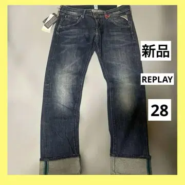 새상품 REPLAY 데미지 가공 데님 size28 Length32