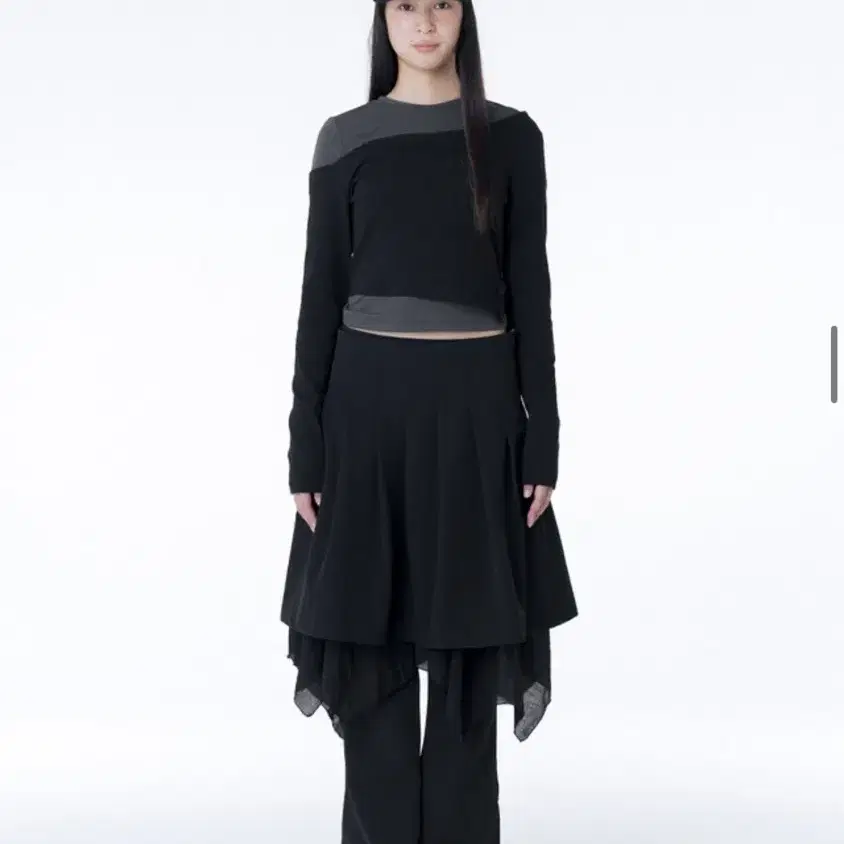 【Miseki SEOUL】Layered skirt pants set MUSINSA | MISEKI SEOUL Layered skirt pants set BLACK